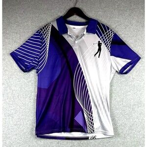 Men's XL Golf Polo Geometric Pattern Polo Shirt Short Sleeve